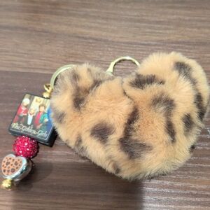 Leopard Print Heart Bag Charm/Keychain w/ Golden Girls Inspired Charms